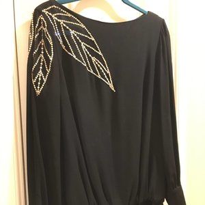 Vintage BOB MACKIE tunic blouse w/ crystal beads